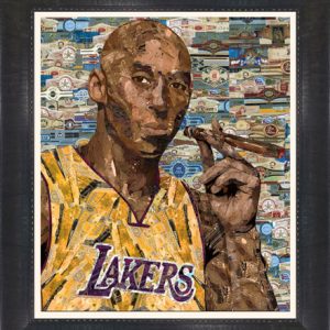 Adam Lister Kobe Bryant ジークレープリントアート Kobe Bryant #8 Los Angeles Lakers Slam Dunk Memorial Photo